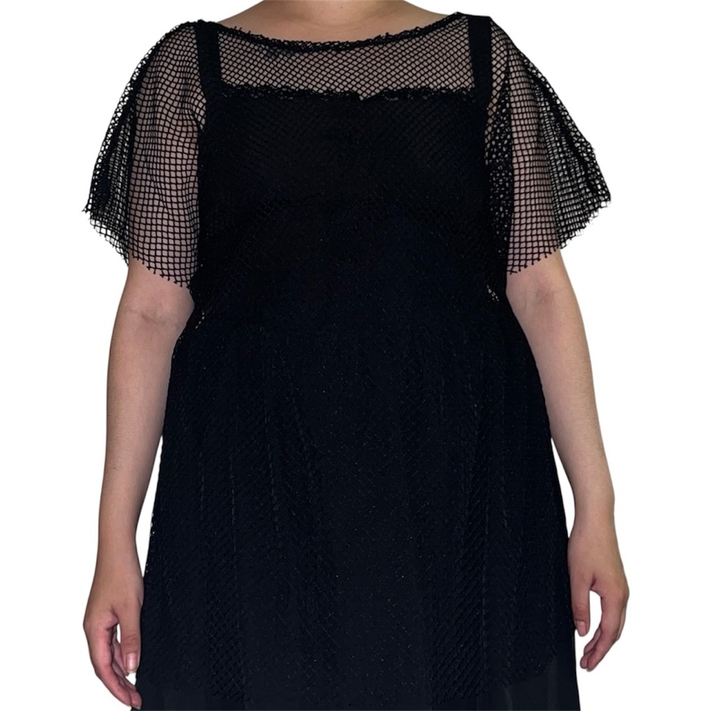 Black sheer fishnet top.
